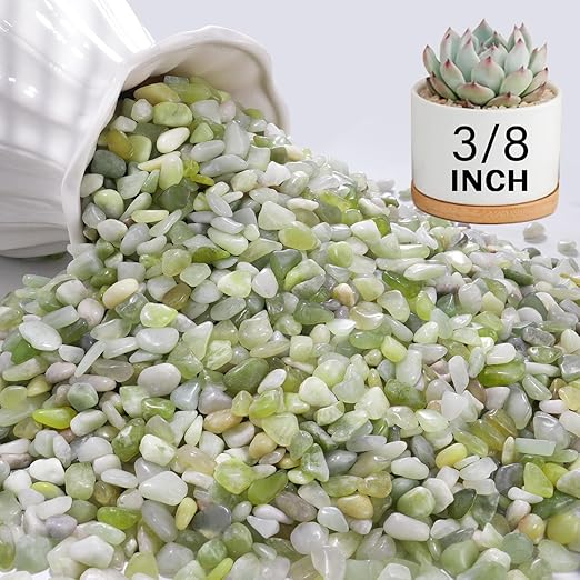 NUPICK 6 lbs Pebbles for Indoor Plants, 3/8 Inch Pea Gravel for Fish Tank, Polished Decorative Rocks for Succulent, Natural River Stones for Vases, Cactus, Landscaping, Bird Bath, Aquarium, Jade