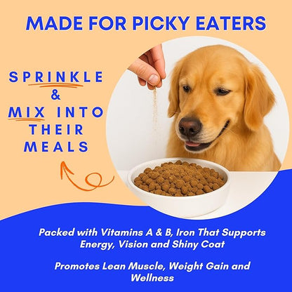 Beef Liver Food Toppers for Dogs & Cats - 100% Natural, High Protein Dog Seasoning for Food, Meal Topper & Appetite Stimulant for Picky Eaters, Liver & Lung Weight Gain for All Breed & Sizes