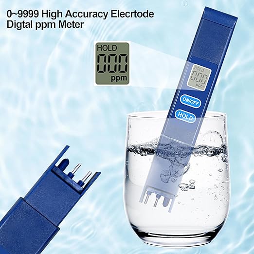 TDS Meter Digital Water Tester - 0-9990ppm High-Precision Water Quality Tester, 2s Fast Detection, LCD Display, Portable Design for Drinking Water & Outdoor Use