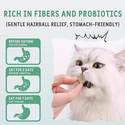 Freeze Dried Cat Grass Treats, Tasty Chicken Flavor, Cat Chew Treats for Dental Cleaning and Hairball Control, Fresh Breath & Healthy Digestion, High Protein & Grain Free Snacks