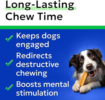 BARK&SPARK Yak Cheese Himalayan Dog Chews - 100% Natural & Long Lasting Dog Treats, Yak Milk Chews for Small, Medium & Large Dogs, Lactose & Gluten Free Dental Sticks, Healthy & Safe (1 Large Chew)