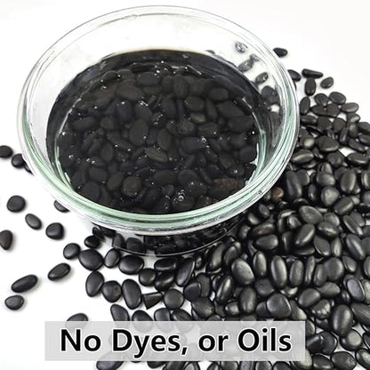 10LB Succulent and Cactus Black Pebbles, 3/8 Inch Natural Decorative Polished Stones, River Rocks for Indoor Plants, Vases, Planters and Outdoor Gardening