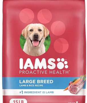 IAMS Proactive Health Large Breed Adult Dry Dog Food Lamb & Rice Recipe, 15 lb. Bag
