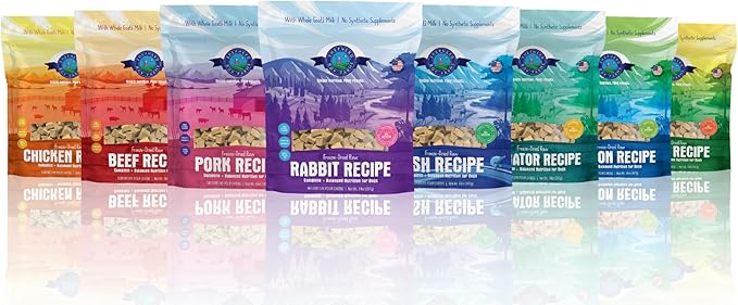 Freeze Dried Raw Dog Food, Pork Recipe, All Natural, No Synthetics, Made in USA with Goat's Milk & Organic Produce, High Protein, Complete Meal (48oz)
