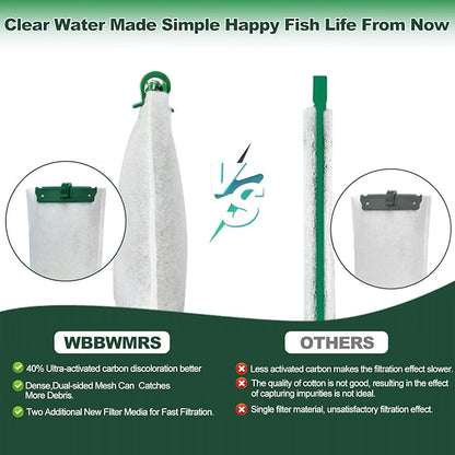 16-Count Medium Filter Cartridges Compatible with Tetra Whisper Bio-Bag Filters Medium Replacement Filter Cartridges for Whisper ReptoFilter and 10i IQ10 PF10 Power Filters -Ready to Use