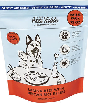 The Pets Table Air Dried Dog Food for Dogs Large, Medium and Small with Sensitive Stomachs | Puppy Dog Food, Adult Dog Food, Senior Dog Food | Lamb & Beef with Brown Rice 4.5 lbs / 72 oz Bag
