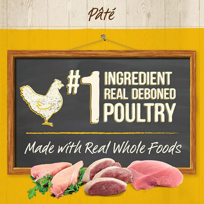 Merrick Purrfect Bistro Grain Free Premium Canned Pate Adult Wet Cat Food, Variety Pack, Chicken, Duck, Turkey - (Pack of 12) 5.5 oz. Cans