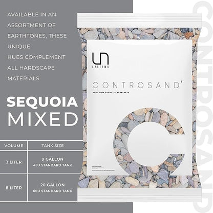 Ultum Nature Systems Controsand Sequoia Gravel (3L) - Small Pebbles for Fish Tank - Planted Aquarium Rocks - Fish Tank Substrate - Aquarium Pebbles - Versatile Fish Tank Stones