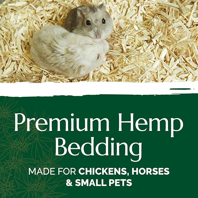 High Grade French Hemp Bedding, 44lb (400L) Jumbo Bulk Bag of Extremely Low Dust Shavings for Horses, Chickens, Small Animals, Rats, Guinea Pigs, Bunny Rabbits, Reptiles, Good Chicken Coop Bedding