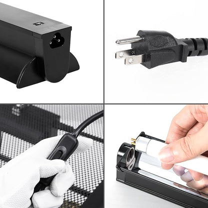 Oiibo UVB Reptile Light, 2PCS HO T5 10.0 UVB Reptile Light Fixture Kit, Connectable UVB Reptile Light for Large Terrarium, 24W Bearded Dragon UVB Light T5 Lamp Bulb