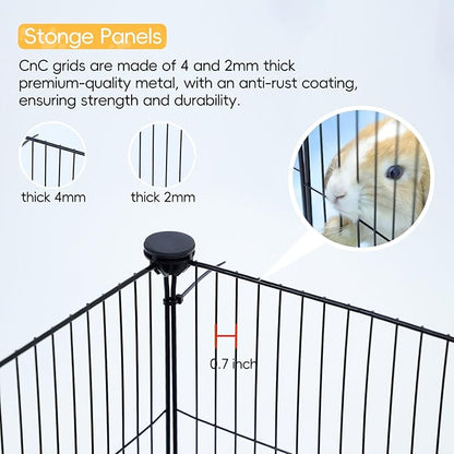 CHEGRON Guinea Pig Cages with Super Soft Liner 48x24x12inch C&C Small Animal Cage Pet Puppy Playpen Indoor Rabbit Chinchilla Hedgehog Habitat Fence DIY 12PCS Metal Grids with Waterproof Bottom