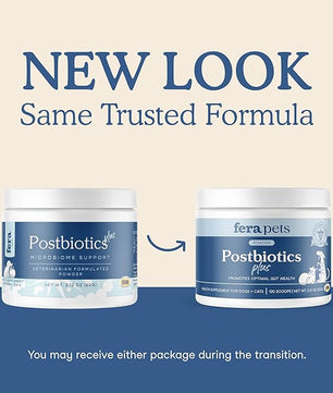 Fera Pets Postbiotics Plus Prebiotics for Dogs & Cats - with Slippery Elm - Promotes Optimal Digestive Health & Inflammatory Response - Enhances Immunity - 120 Scoops