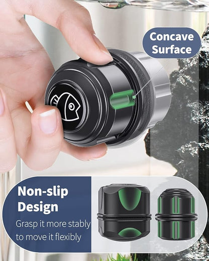 Pawfly Aquarium Magnetic Brush for Glass Fish Tanks 1.5 & 1.8 Inch Stain Scrubber Pads Cleaning Tool for 10-30 Gallon Fresh & Marine Aquariums, 2 Pack