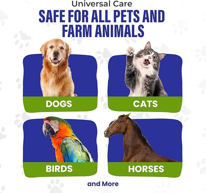 Colloidal Silver for Dogs & Cat Wound Care, Immune Support & Skin Solution - All Pet Health Care for Itch, Sores, Wounds, Hotspots & More with Syringe (32 oz)