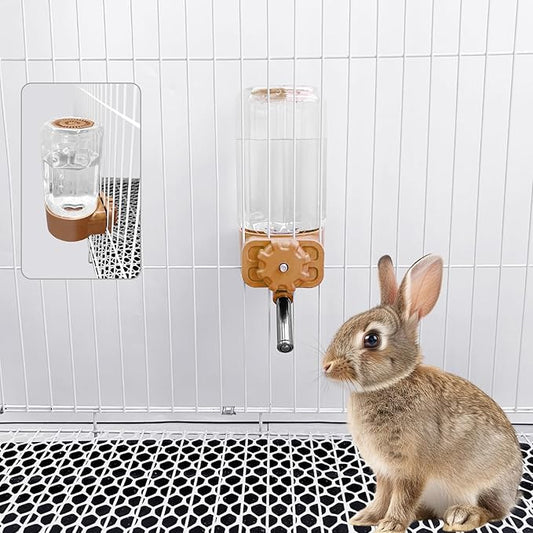 LOS ANDES No-Drip Water Bottle/Feeder for Guinea Pigs/Hamsters/Bunnies/Ferrets/Squirrel/Hedgehog/Other Small Pets, Weather Resistant Cage Water Bottles for Dogs/Cats, 18.5oz, Orange