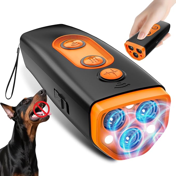 Dog Barking Deterrent Devices, 2025 Upgraded 3X Sonic Ultrasonic Bark Stopper,Rechargeable Dog Barking Silencer, Safe & Effective Portable Anti Barking Device for Dogs Indoor Outdoor Use