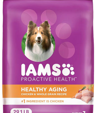 IAMS Proactive Health Healthy Aging Adult Dry Dog Food for Mature and Senior Dogs with Real Chicken, 29.1 lb. Bag