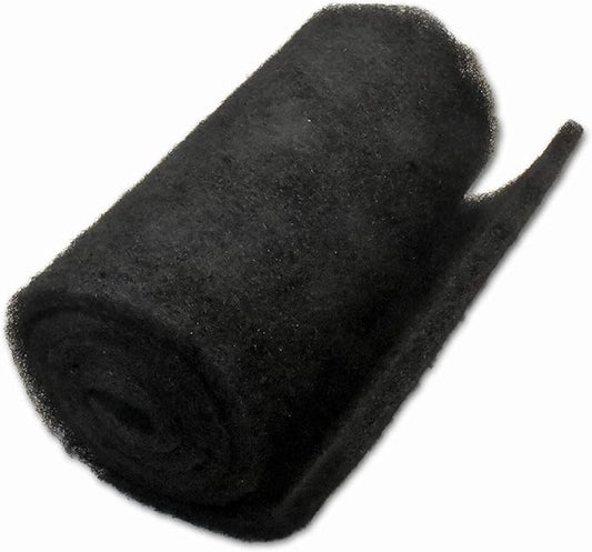Black Coarse Filter Media, 1.25" Thick, 12" x 56" Roll, Perfect for Aquariums, Ponds or Water Gardens, Made in USA