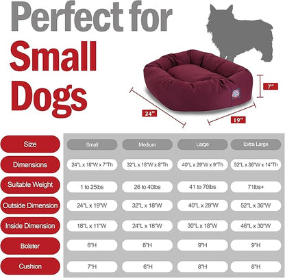 Majestic Pet 24 inch Burgundy Bagel Dog Bed Products