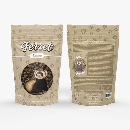 Mycelium Premium Ferret Feed – Organic, Non-GMO, High Nutritional Value Food for Ferrets, Sourced from Local USA Farms, Sustainable Farming, 5 lbs