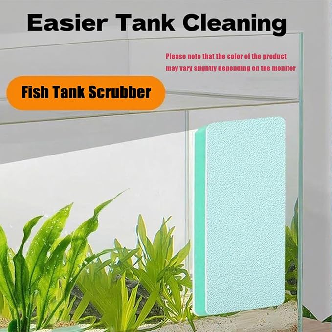 3 Pack Fish Tank Cleaning Tools, Aquarium Double Sided Sponge Brush, Glass Aquarium Scrubber Sponge - Dual Sided Surface Buildew Remover for Fish Tank (3.27"x1.57"x0.51") Non-Scratch EVA Pad