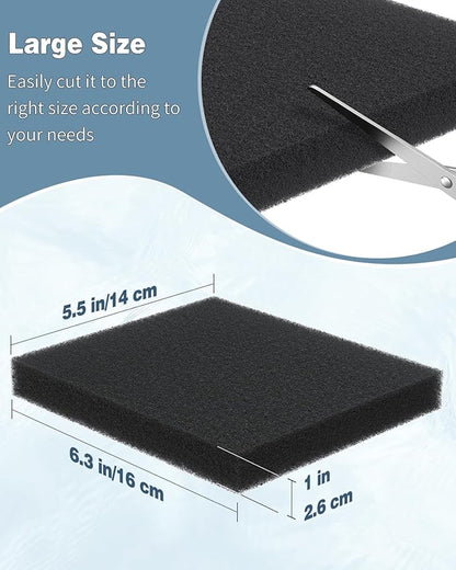 Pawfly Aquarium Filter Media Pad, Fish Tank Filter Cartridge Filter Foam Pad Inserts for ML350, 12 Pack (6.3" x 5.5" x 0.8")