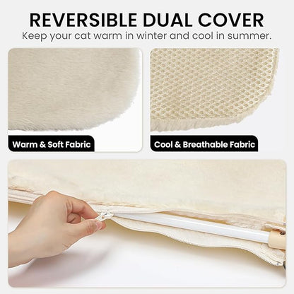 Cat Window Perch, Cordless Foldable Cat Window Hammock with Removable Soft Cover for Indoor Cats, Resting Seat for Inside (Yellow, 2 Pack)