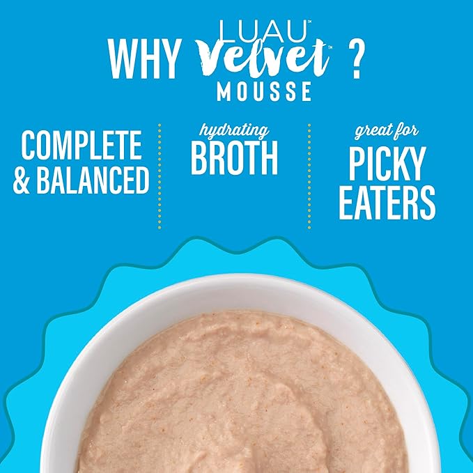 Tiki Cat Luau Velvet Mousse Wet Cat Food, 24 Count Mega Variety Pack 2.8 oz. Pouch (24 Count)