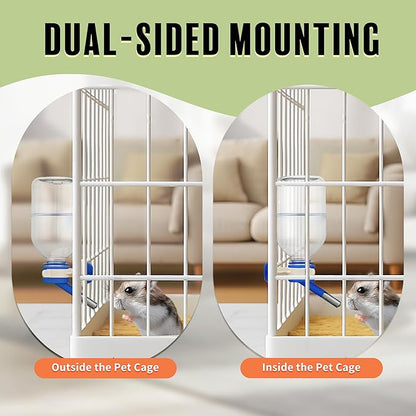 Choco Nose No-Drip Water Bottle Feeder for Hamsters, Hedgehogs, Gliders, Mice, Gerbils, & Small Pets, 10.2 fl.oz, 300ml - Easy to Install in Cages/Crates, US Patented Leakproof Nozzle 10mm, Blue(C125)