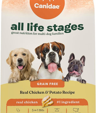 Canidae All Life Stages Real Chicken & Potato Recipe – High Protein and Grain-Free Premium Dry Dog Food for All Ages, Breeds, and Sizes– 24 lbs.
