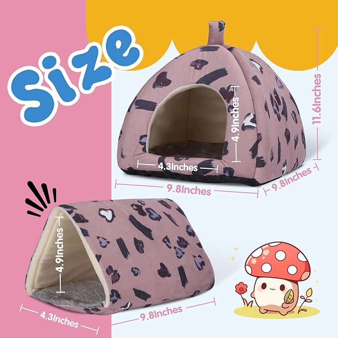 2-Pack Guinea Pig Hideout with Tunnel for Small Animals(Guinea Pig Bedding Warm & Lightweight, Easy to Clean)