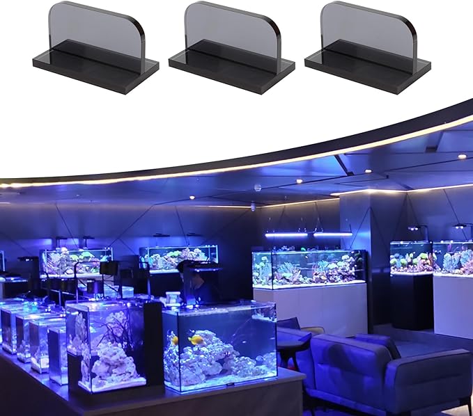 6 Pcs Acrylic Aquarium Lid Handles, Transparent Grey Glass Fish Tank Cover Handle with Adhesive Sticker, Rectangle Aquarium Tank Lid Replacement Handle for Aquarium Fish Cover Holder