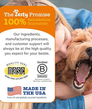 Zesty Paws Dog Multivitamin, Chewable Dog Vitamins and Supplements for Hip & Joints, Skin & Coat, Omega 3 Fish Oil for Dogs- Puppy Multivitamin - Chicken Puppy Bites- 90ct
