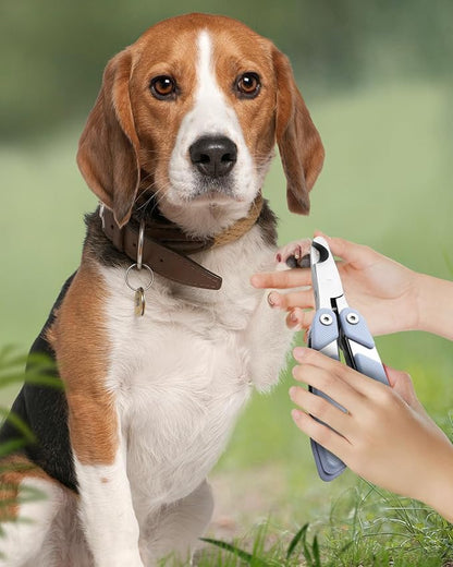 Foldable Cat Nail Clipper, Stainless Steel Dog Nail Trimmers Toenail Clippers, Professional Pet Nail Cutter for Cats Rabbits Hamsters Birds Medium Small Dog, Portable Cortauñas para Perros (Blue)