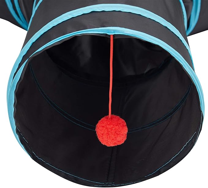Tempcore Pet Cat Tunnel Tube Cat Toys 3 Way Collapsible, Tunnels for Indoor Cats，Kitty Bored Peek Hole Toy Ball Cat, Puppy, Kitty, Kitten, Rabbit