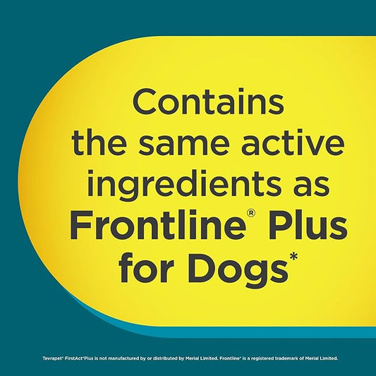 FirstAct Plus Flea Treatment for Dogs, Large Dogs 45-88 lbs, 6 Doses, Same Active Ingredients as Frontline Plus Flea and Tick Prevention for Dogs