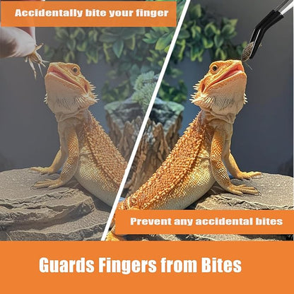 2Pcs 6 Inch Reptile Feeding Tongs with Soft Tips, Bearded Dragon Tank Accessories, Food Tweezer for Leopard Gecko, Crested Gecko, Jumping Spider, Frog, Snake, Chameleon and Red-eared Slider