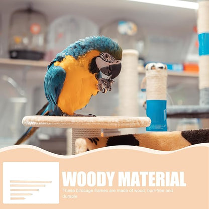 Wood Bird Perch Stand 5pcs Parrot Cage Stick Standing Sticks Climbing Branch Rod Bird Cage Grinding Toy for Cockatiels Parakeet （10+15+20+25+30 CM）