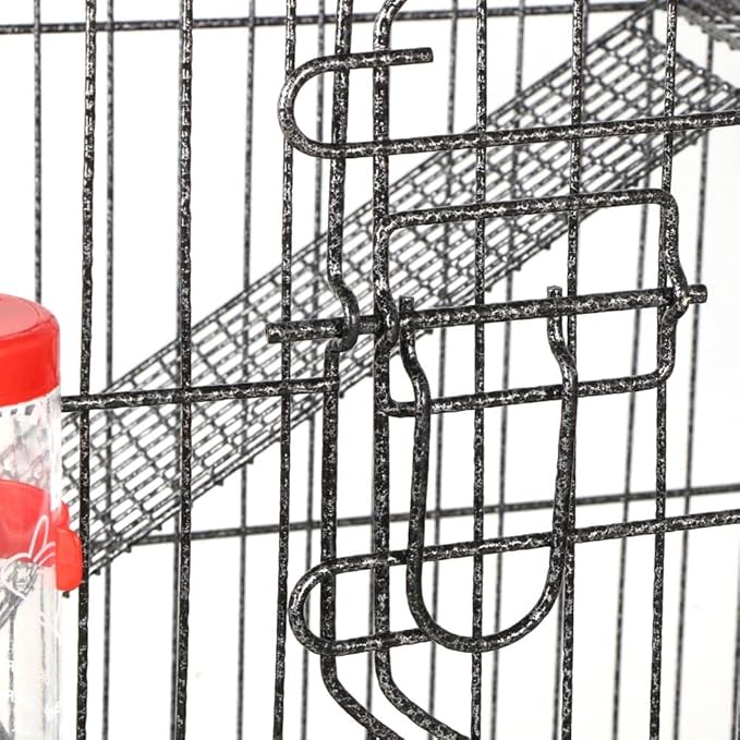 Yaheetech 37-inch Metal Ferret Chinchilla Cage Indoor Outdoor Small Animals Hutch w/ 2 Front Doors/Feeder/Wheels for Squirrel,Black