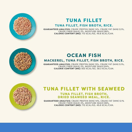 Applaws Natural Wet Canned Cat Food, Limited and Natural Ingreidents, High Protein with No Artificial Additives, Fish Selection in Broth (36 x 2.47oz Cans)