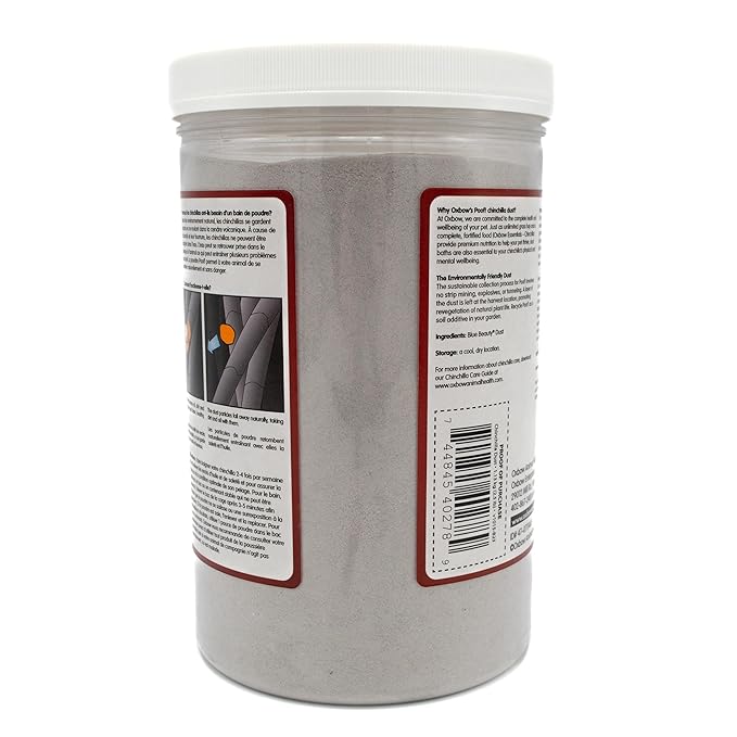 Oxbow POOF! Chinchilla Dust Bath,100% Natural Blue Beauty Dust for Chinchillas, Degus, Gerbils, and Hamsters, Small Animal Grooming, Natural Dusting Powder, 2.5 lbs Jar