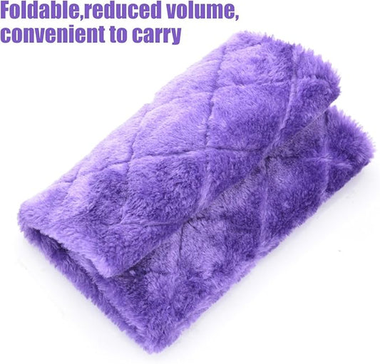 Winter Warm Bird Nest House Shed Hut Hanging Hammock Finch Cage Plush Fluffy Birds Hut Hideaway for Hamster Parrot Macaw Budgies Eclectus Parakeet Cockatiels Cockatoo Lovebird (M, Purple)