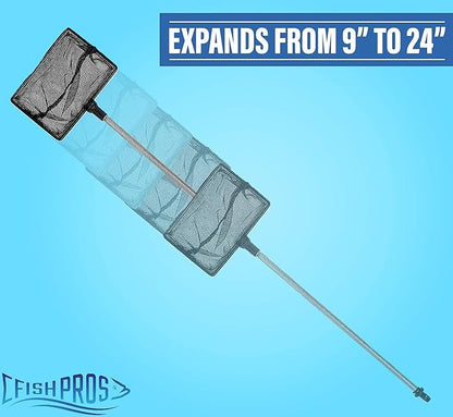 Long Handle Fine Net Fish Tank Net – Retractable 24 inches