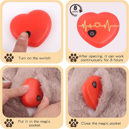 BEVERLYSHARK Beverly Shark Puppy Heartbeat Toy Dog Anxiety Relief Calming Aid Puppy Heartbeat Stuffed Animal Behavioral Training Sleep Aid Comfort Soother Plush Toy for Puppies Cats