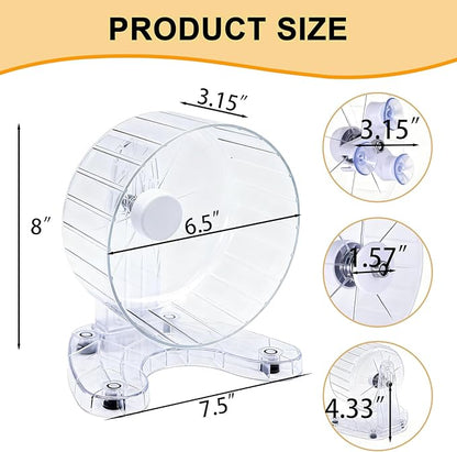 Hamster Wheel, 6.5" Super-Silent Exercise Wheels, Dual-Bearings Quiet Spinner Running Wheels, 3 Installation Methods, Fits Any Hamster Cage, Hamsters Toy for Dwarf Hamsters, Gerbils, and Small Pets.