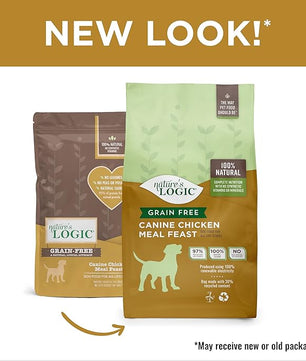 Nature's Logic Grain-Free Dry Dog Food - All-Natural, High Protein, No Synthetic Vitamins/Minerals - Gluten Free - Supports Healthy Digestion - All Breeds & Ages - Chicken Meal Feast, 25lbs