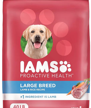 IAMS Proactive Health Large Breed Adult Dry Dog Food Lamb & Rice Recipe, 40 lb. Bag