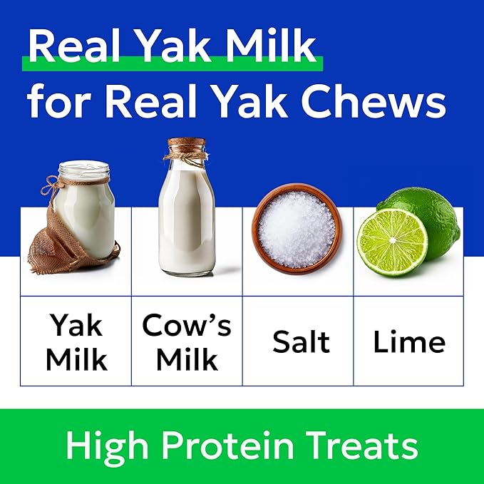 BARK&SPARK Yak Cheese Himalayan Dog Chews - 100% Natural & Long Lasting Dog Treats, Yak Milk Chews for Small, Medium & Large Dogs, Lactose & Gluten Free Dental Sticks, Healthy & Safe (4 Small Chews)