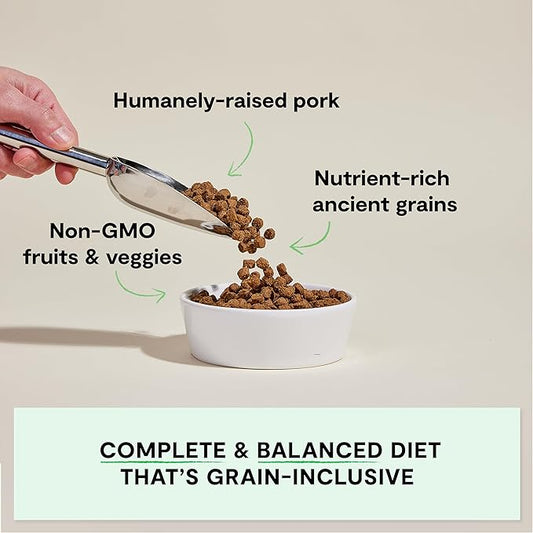 Open Farm, Ancient Grains Dry Dog Food, Protein-Rich & Nutrient Dense, 90% Animal Protein Mixed with Non-GMO Fruits, Veggies and Superfoods, Farmer's Table Pork Recipe, 4lb Bag