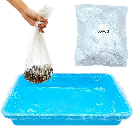 Disposable Small Animal Cage Liners, 50 PCS Rabbit litter box Liners Pet Tray Film Liner Bags Pet Toilet film Cover for Bunny Bird Chinchilla Hedgehog Hamster Ferret (28 in)